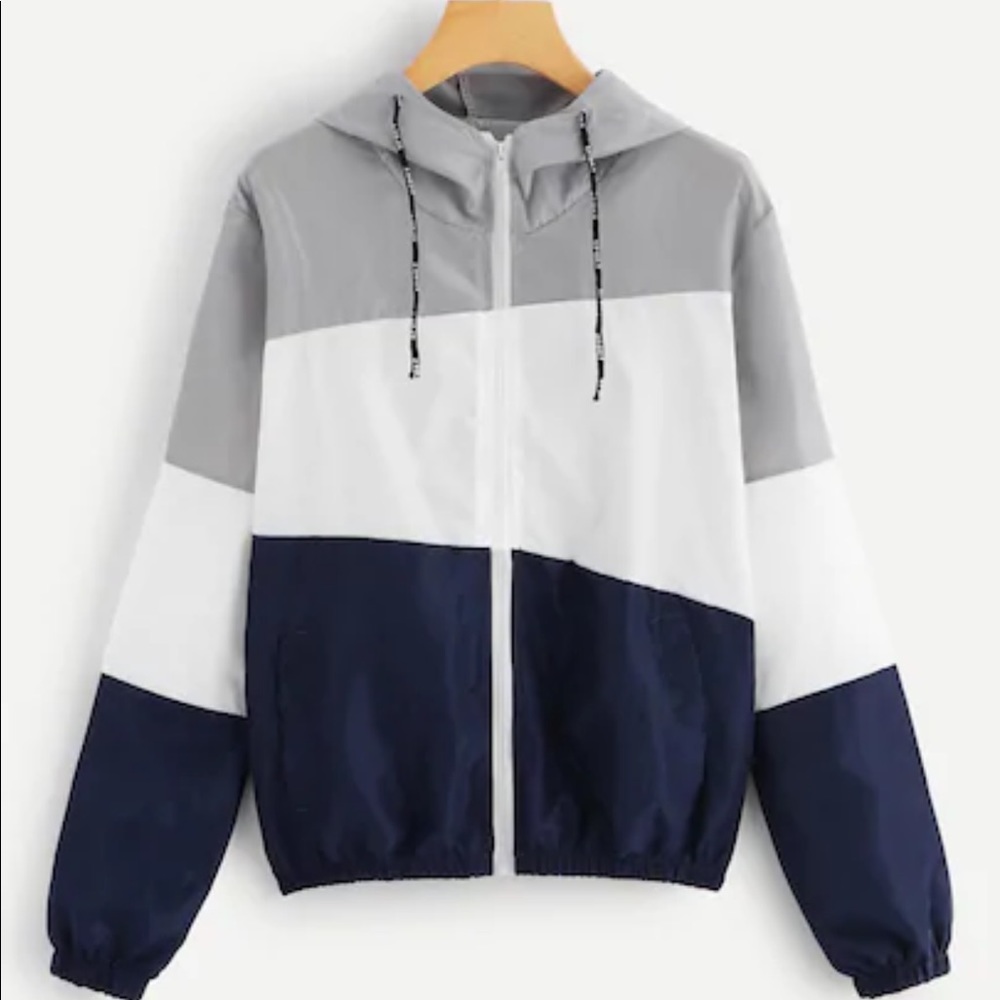 Color Block Hooded Jacket